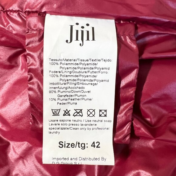 NWOT Jijil Quilted Down Puffer Coat • Burgundy • Size IT 42 / US 6 - Picture 8 of 8